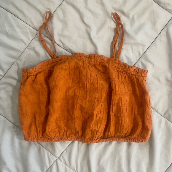 aerie Tops - Aerie Vibrant Orange Textured Tank Top